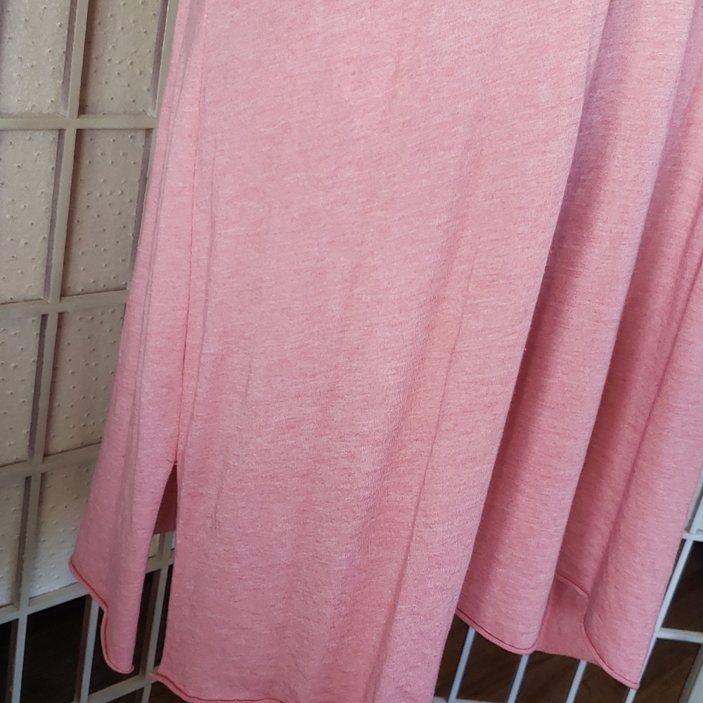 Pink embroidery short sleeves knee length tunic  dress - Picture 4 of 6